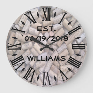 Personalized Wine Corks Large Clock