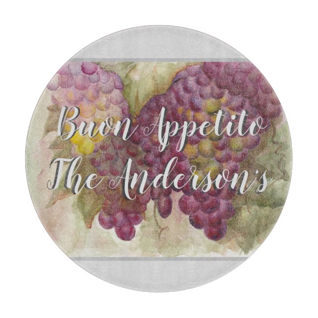 Personalized Wine Country Tuscan Inspired Cutting Board (Front)