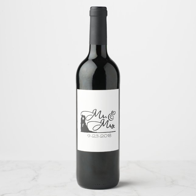 Personalized wine label for the Mr and Mrs (Front)