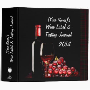 Personalized Wine Label & Tasting Journal Binder