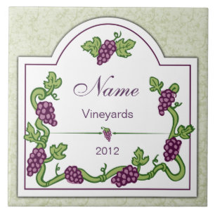 Personalized Wine Large Tile Trivet