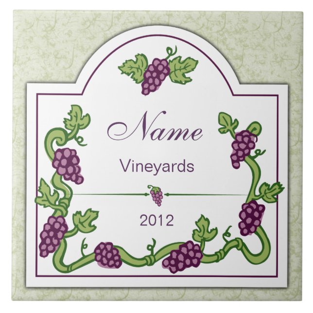 Personalized Wine Large Tile Trivet (Front)