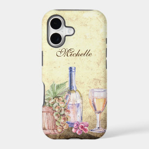 Personalized Winery Wineglass Vineyard Grapes