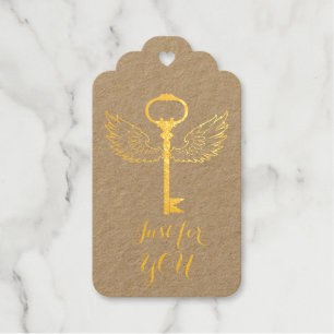 Personalized Winged Key Gift Tags