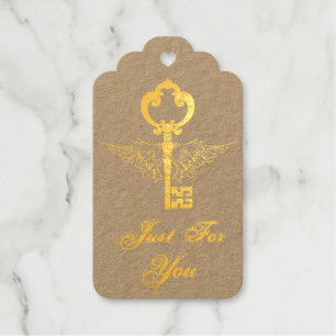 Personalized Winged Key Gift Tags