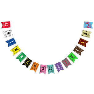 Personalized Winner's Circle Colourful Derby Party Bunting Flags