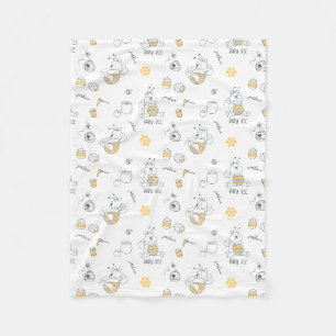 Personalized Winnie the Pooh Baby Bee  Fleece Blanket