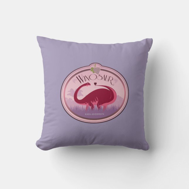 Personalized Winosaur Throw Pillow (Front)
