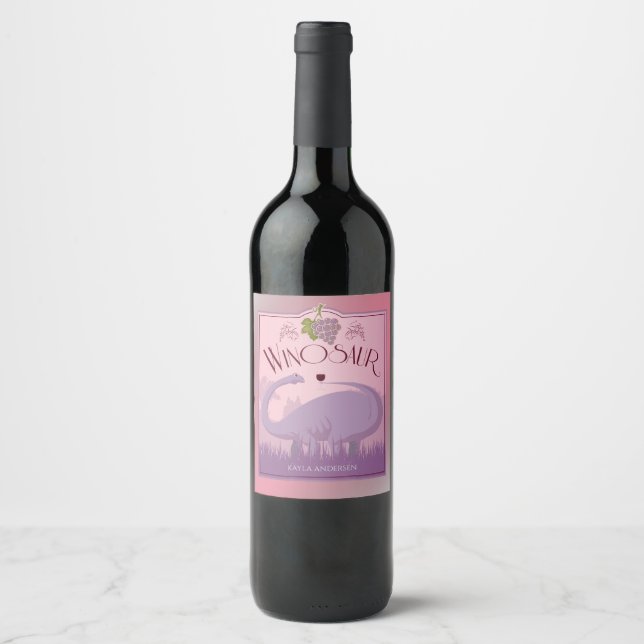 Personalized Winosaur Wine Label (Front)