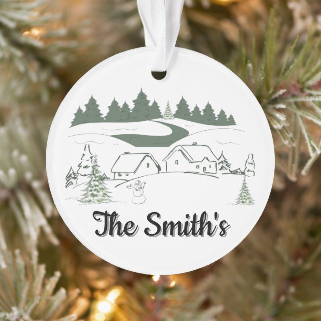 Personalized Winter Christmas Tree Ornament (Tree)