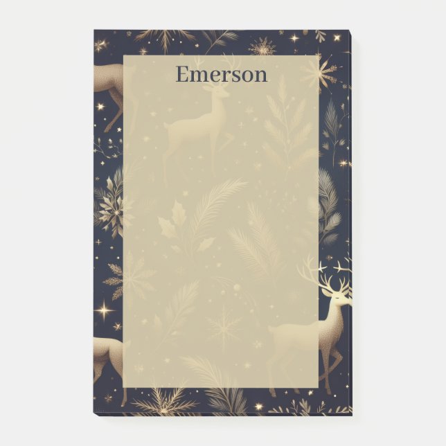 Personalized Winter Deer Post-it® Notes (Front)