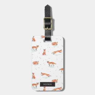 Personalized   Winter Fox Luggage Tag