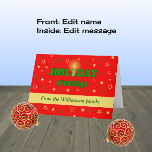 Personalized winter greetings candle holiday card
