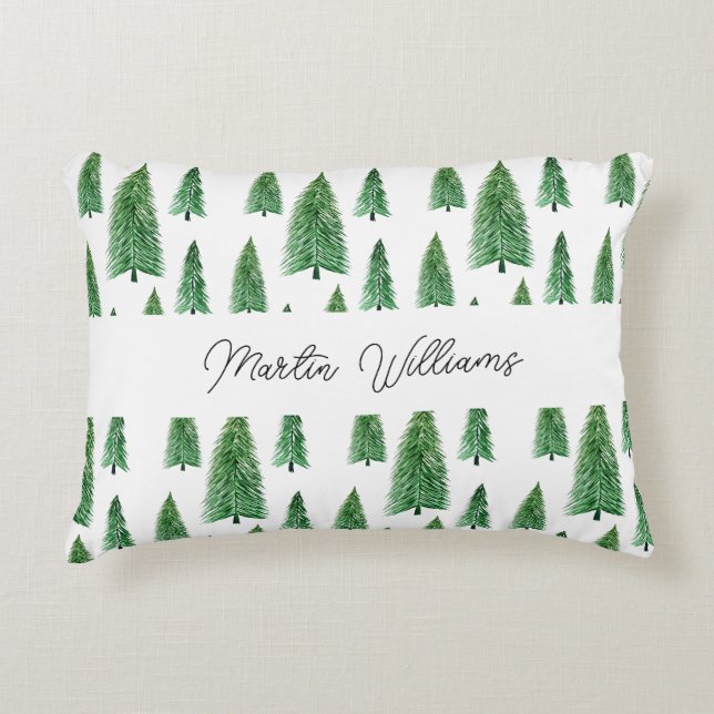 Personalized Winter Holiday Country Beauty Accent Pillow (Front)