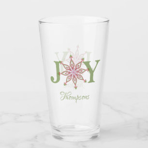 Personalized Winter Holiday Cute Custom Christmas Glass