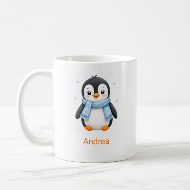 Personalized Winter Kids Photo Mug with Name (Left)