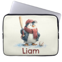 Personalized Winter Penguin Baseball Kid