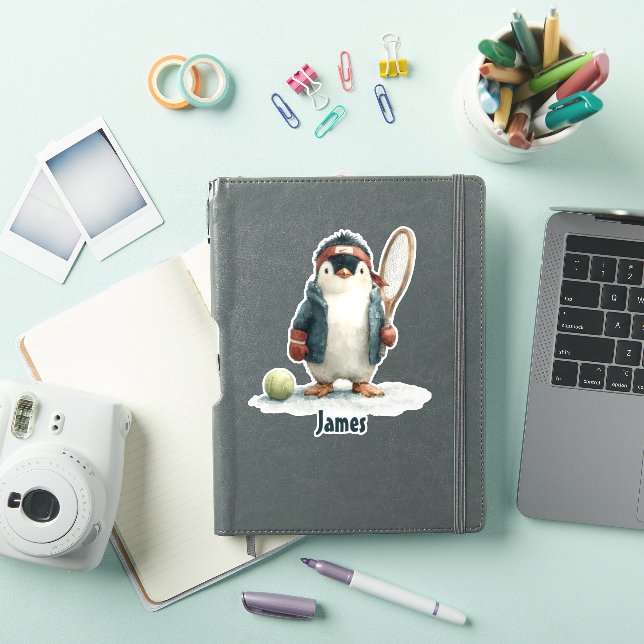 Personalized Winter Penguin Tennis Kid (iPad Cover)