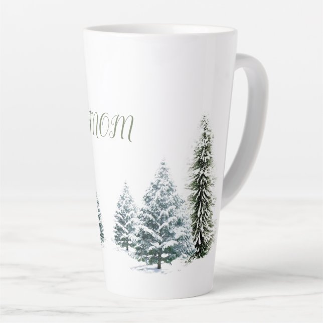 Personalized Winter Scene Latte Mug (Right Angle)