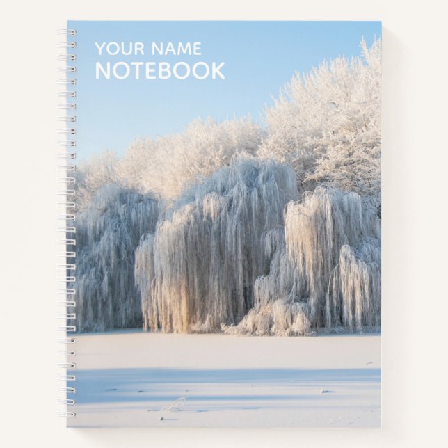 Personalized Winter Snow Landscape Photo Notebook (Front)