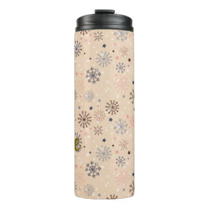 Personalized winter snowflake thermal tumbler
