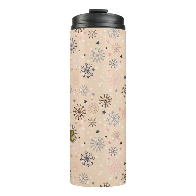 Personalized winter snowflake thermal tumbler (Front)