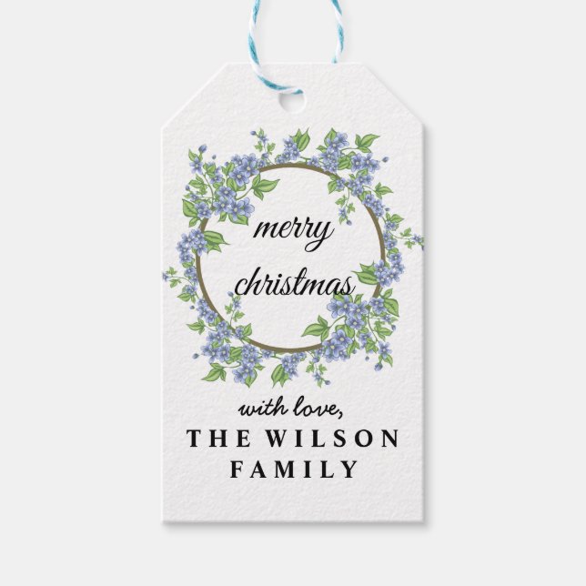 Personalized Winter Sprigs Christmas Gift Tags (Front)