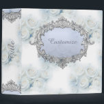 Personalized Winter White Roses Pattern Binder<br><div class="desc">*Customize your binder by adding text.</div>