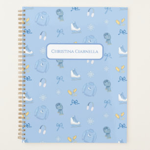 Personalized Winter Wonderland Figure Skate Blue Planner