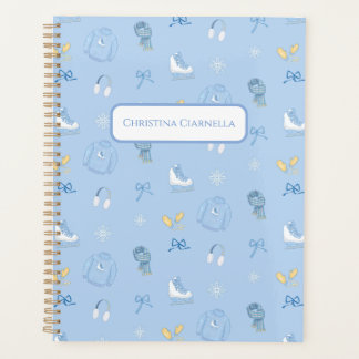 Personalized Winter Wonderland Figure Skate Blue Planner