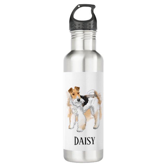 Personalized Wire Fox Terrier Photo 710 Ml Water Bottle (Front)