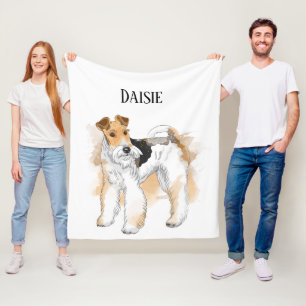 Personalized Wire Fox Terrier Photo Fleece Blanket