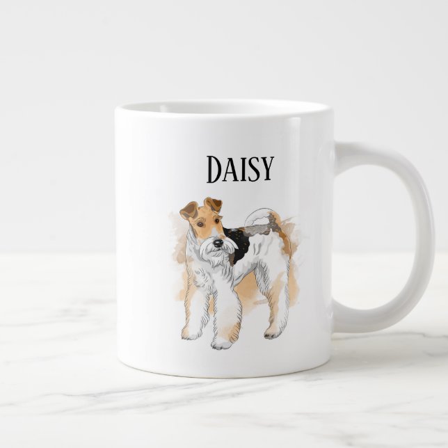 Personalized Wire Fox Terrier Photo Large Coffee Mug (Right)