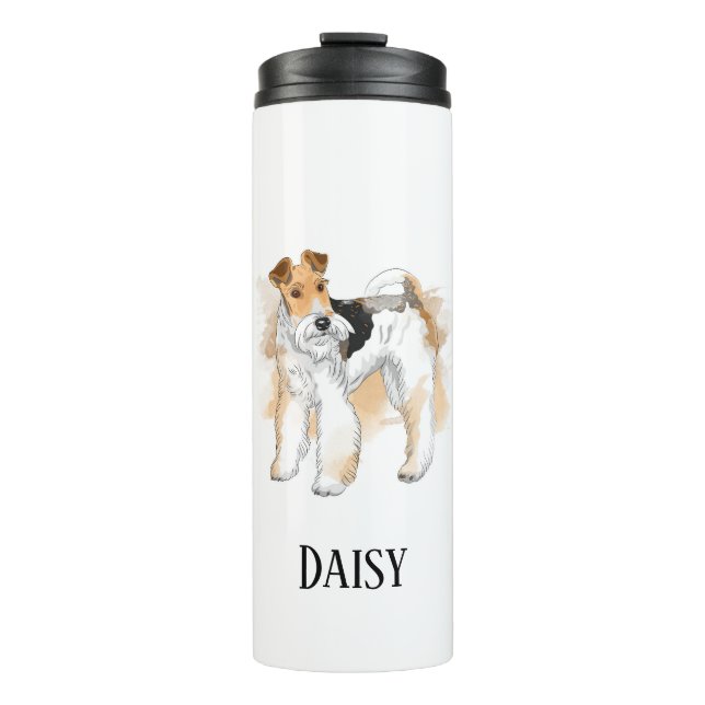 Personalized Wire Fox Terrier Photo Thermal Tumbler (Front)