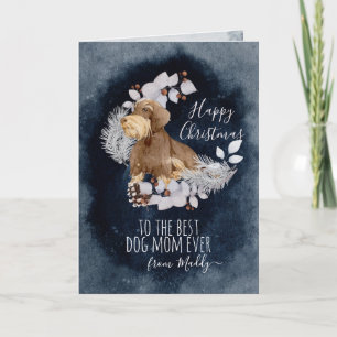 Personalized Wire Haired Daschund Mom Christmas Holiday Card