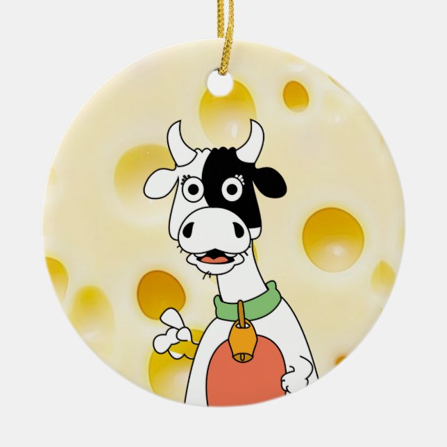 Personalized Wisconsin Cheese Head Funny Christmas Ceramic Ornament (Front)