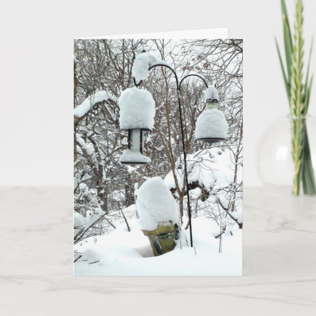 Personalized Wisconsin Wintry Snow Christmas Card (Front)