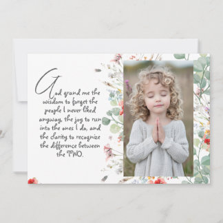 Personalized Wisdom Prayer with Photo, Name. . Invitation