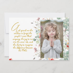 Personalized Wisdom Prayer with Photo, Name. .   Invitation