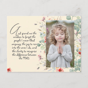 Personalized Wisdom Prayer with Photo, Name. .   Postcard