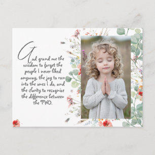 Personalized Wisdom Prayer with Photo, Name. . Postcard
