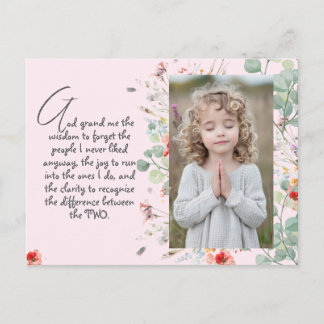 Personalized Wisdom Prayer with Photo, Name. .   Postcard