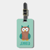Personalized Wise Brown Owl Cartoon Bird Hoot