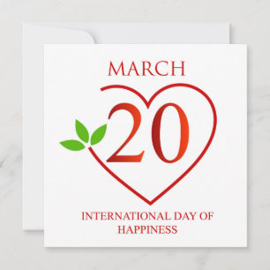 Personalized Wishes International Day of Happiness Holiday Card