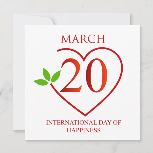 Personalized Wishes International Day of Happiness Holiday Card (Front)