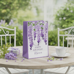 Personalized Wisteria Birthday Small Gift Bag