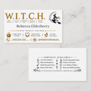 Personalized Witch for Hire W.I.T.C.H. Card