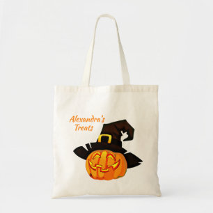 Personalized Witch Pumpkin Halloween Treat Bag