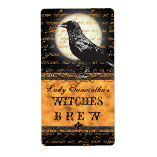 Personalized Witches Brew Halloween Bottle Label