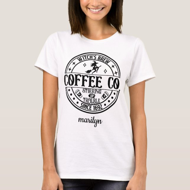 Personalized Witch's Brew Coffee Co.  T-Shirt (Front)